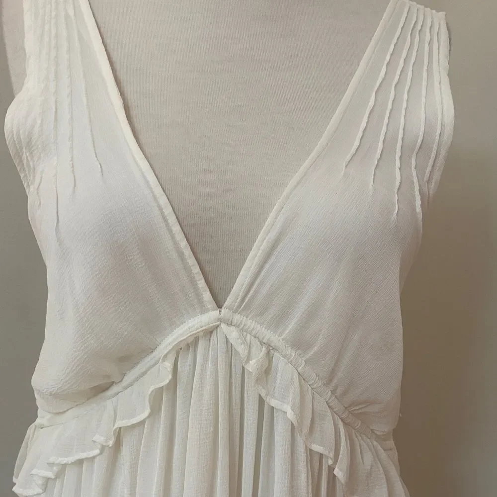 Free People Rio Grande White Sleeveless Mini Dress in Ivory S